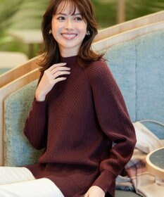 ANY SIS 【洗える・セットアップ可】アンチピリング変形畔 ボトルネック ニット