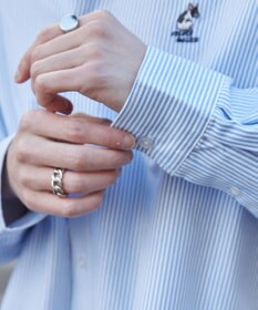 WEGO 【ユニセックス着用ITEM/MLサイズ展開】オックスフォードワンポイントシャツ（LS）