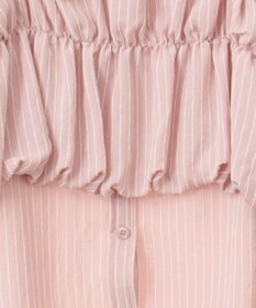 earth music&ecology ＳＥＴ２点起毛ストライプシャツ＋バルーンビスチェ