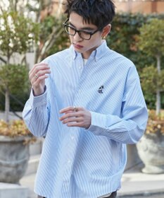 WEGO 【ユニセックス着用ITEM/MLサイズ展開】オックスフォードワンポイントシャツ（LS）