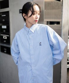 WEGO 【ユニセックス着用ITEM/MLサイズ展開】オックスフォードワンポイントシャツ（LS）