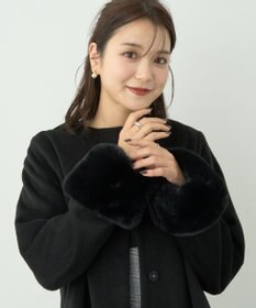 earth music&ecology ファーカフスノーカラーコート