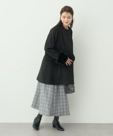 earth music&ecology ファーカフスノーカラーコート