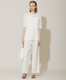 ICB 【接触冷感・UVケア・洗える】 ヴィスコースナイロンサテン ワイドパンツ