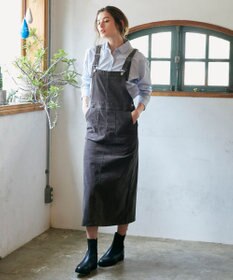 23区 【SLOW】ストレッチ コーデュロイ ジャンパースカート