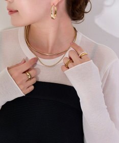 Phoebe <2点セット>【金属アレルギー対応】2setレイヤードチョーカーロープネックレス　ゴールド