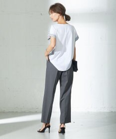 ICB 【洗える】 LinenLikeOx ワイドストレートパンツ