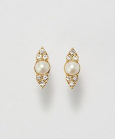 Phoebe <オンワード限定セット>金属アレルギー対応クイーンパールビジューセラミックポストピアス×クロスカーブパールビジューブローチ