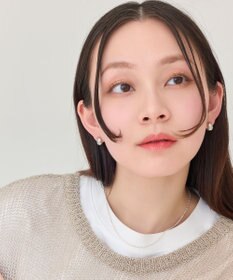 Phoebe 【ピアス見えシリーズ/金属アレルギー対応】オーバルフープスナップイヤリング　シルバー