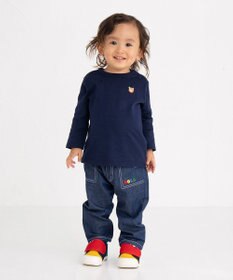 MIKI HOUSE HOT BISCUITS 【70-120cm】【Everyday Series】ワンポイント 長袖Tシャツ