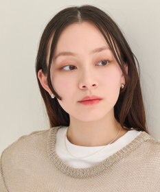 Phoebe 【ピアス見えシリーズ/金属アレルギー対応】オーバルフープスナップイヤリング　シルバー