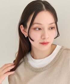 Phoebe 【ピアス見えシリーズ/金属アレルギー対応】オーバルフープスナップイヤリング　シルバー