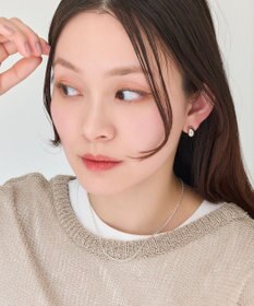 Phoebe 【ピアス見えシリーズ/金属アレルギー対応】オーバルフープスナップイヤリング　シルバー
