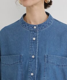 WEGO 【ANGIE VINTAGE】襟が選べる デニム プルオーバー シャツ（バンドカラー/レギュラー）