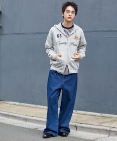 WEGO 【ユニセックスITEM/MLサイズ展開】ナンバリングカットZIPパーカー