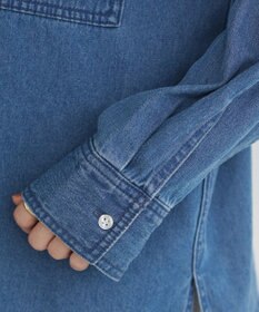 WEGO 【ANGIE VINTAGE】襟が選べる デニム プルオーバー シャツ（バンドカラー/レギュラー）