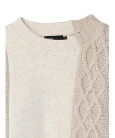 CRAFT STANDARD BOUTIQUE ケーブルニット切り替え裏起毛スウェット
