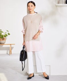 自由区 【接触冷感・UVカット・吸水速乾・洗える】シェルタリングオックスストレート パンツ