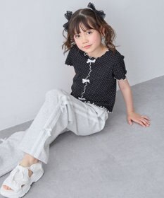ANY KIDS 【一部店舗/WEB先行販売アイテム】ドット×リボン 半袖Tシャツ