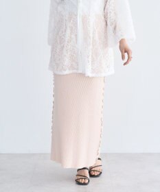 earth music&ecology サイドメローリブニットスカート