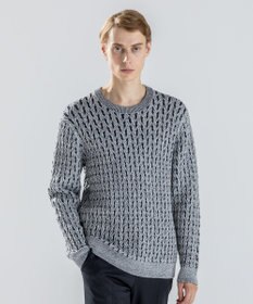 JOSEPH HOMME 【新柄】モロッカンクリスタル　クルーネックニット ライトグレー系