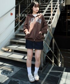 WEGO 【25年秋冬新作/ユニセックス着用ITEM/SMLサイズ展開】グラフィックロゴダブルZIPパーカー
