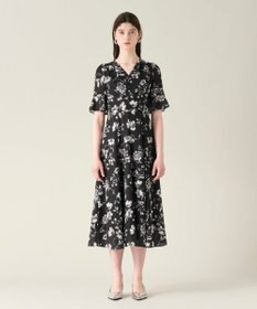 GRACE CONTINENTAL フラワープリントフレアワンピース