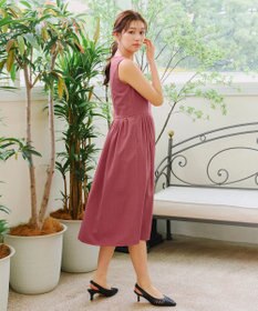 Tiaclasse 【洗える】麻調スクエアネックワンピース