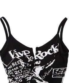 WEGO 【カップ付きインナー】グラフィックリブキャミソール