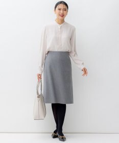 23区 【洗える】ウールライクカルゼ タイト スカート