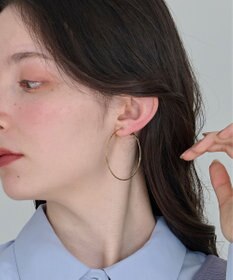 Phoebe ≪雑誌掲載商品≫ツイストラインフープイヤリング　ゴールド