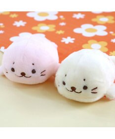 Mother garden しろたん レトロ風 ちびマスコット 桃色 / 黄色 プチマスコット16cm お花の刺繍入り