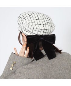 林八百吉商店 un chapeau ツイードマリンリボンキャス