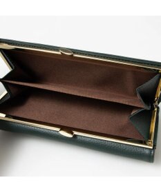 UNBILLION perche カラーコンビレザーかぶせ外がま口長財布