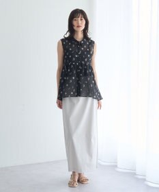 YECCA VECCA シアージャガードペプラムブラウス