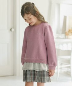 組曲 KIDS 【150-160㎝】フラワーキルト トレーナー