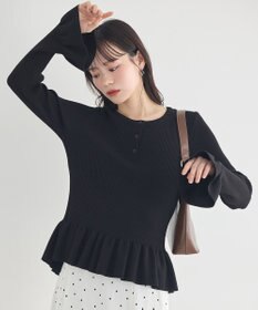 earth music&ecology ペプラムニットプルオーバー