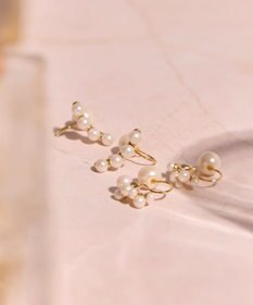 Phoebe 〈金属アレルギー対応〉2wayグレインリオデライヤリング　ホワイト/ニッケルフリー