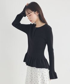 earth music&ecology ペプラムニットプルオーバー