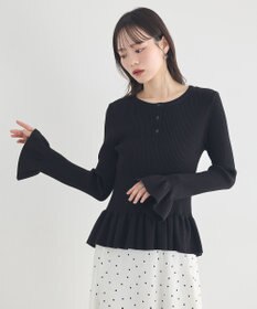 earth music&ecology ペプラムニットプルオーバー