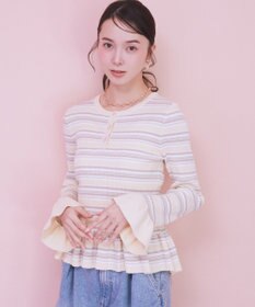 earth music&ecology ペプラムニットプルオーバー