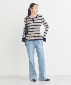 earth music&ecology ペプラムニットプルオーバー