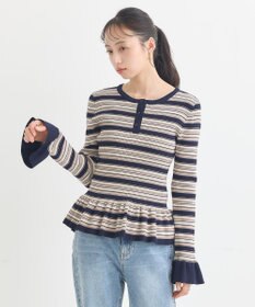 earth music&ecology ペプラムニットプルオーバー