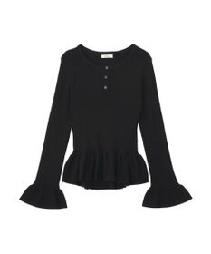 earth music&ecology ペプラムニットプルオーバー