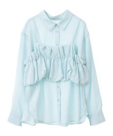 earth music&ecology ＳＥＴ２点起毛ストライプシャツ＋バルーンビスチェ