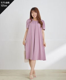 Tiaclasse L 【洗える】カットソーフレアAラインワンピース