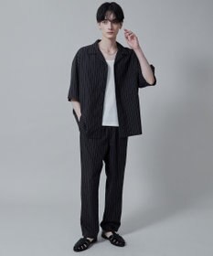 WEGO 【ユニセックス着用アイテム/手洗い可/SETUP可】リネンレーヨンオープンカラーシャツ（S）