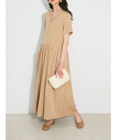 Green Parks ローウエスト切替開襟シャツワンピース