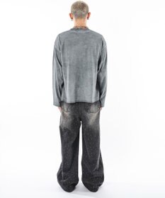 WEGO 【ユニセックス着用ITEM】スーパーバギーラインストーンデニムパンツ