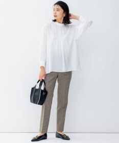 23区 S 【洗える】チェックストレッチ テーパードパンツ